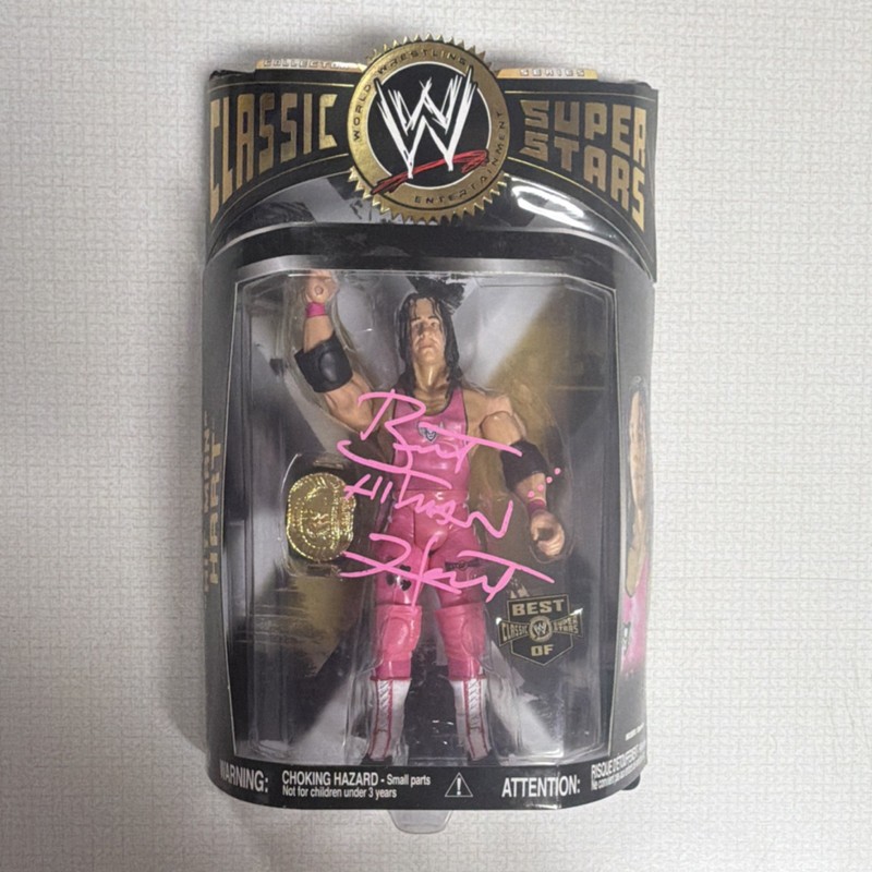 WWE Classic Superstars Bret Hart Signed Wrestling Action Figure Best of MOC 