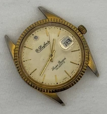 Vintage Dufonte Lucien Piccard Watch - Men - Gold Quartz 36mm - PARTS / REPAIR!