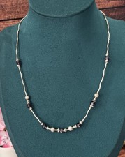Sterling Silver And Bead Amethyst Necklace Vintage 2000s Purple Gift Wedding