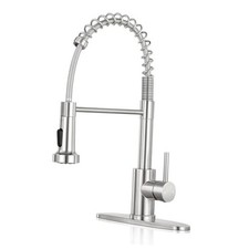 Standard Brushed Nickel Kitchen Faucet with Pull Down - Deck Plate