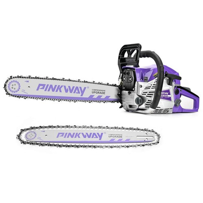 #ad 2 cycle 63CC Chainsaw Saw Gas Powered 20quot; Chain 63ACK 2Chainsamp;bars Purple $153.35