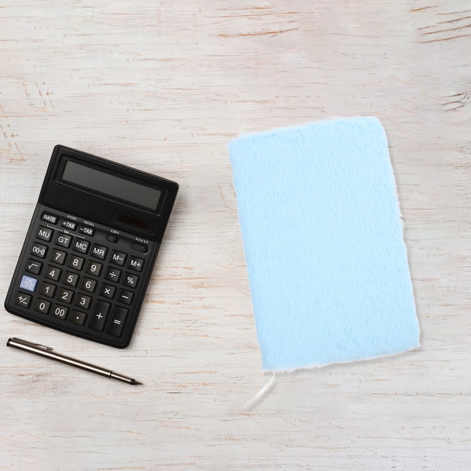 Large Hardcover Fluffy Notebook Sky Blue Plush Diary for Writing Notes ...