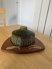 VINTAGE WYNCRAFT TEAK BASIS GRÜNE KÄSEKUPPEL