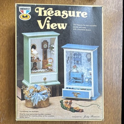 Midwest Treasure View Vintage Room Box DIY Kit Wood 1:12 Scale