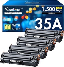 Paquete de 4 tóner compatibles con HP 35a CB435A LaserJet P1102 P1102w P1006 M1212nf