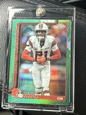 2025 Topps Chrome Football Denzel Ward Green Leather 11/99 Cleveland Browns