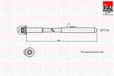 FAI AutoParts B1401 Cylinder Head Bolt Set for ARO,MITSUBISHI,NISSAN,OPEL,RENAUL