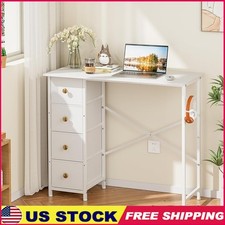Compact Office Desk W/ 4 Drawers Storage Hook Adjustable Assembly Home Study New