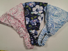 Women, Wide, Headband, Pkg of 3, Pink Pastel, Blue Pastel, Dark Blue Floral