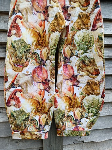 Dinosaur Baggy Trousers Age 6 -7 Kids Alternative Clothing Handmade T-rex Dino - Picture 7 of 7