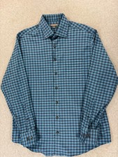 Peter Millar Plaid Long Sleeve Button Down Shirt Men's Large Blue