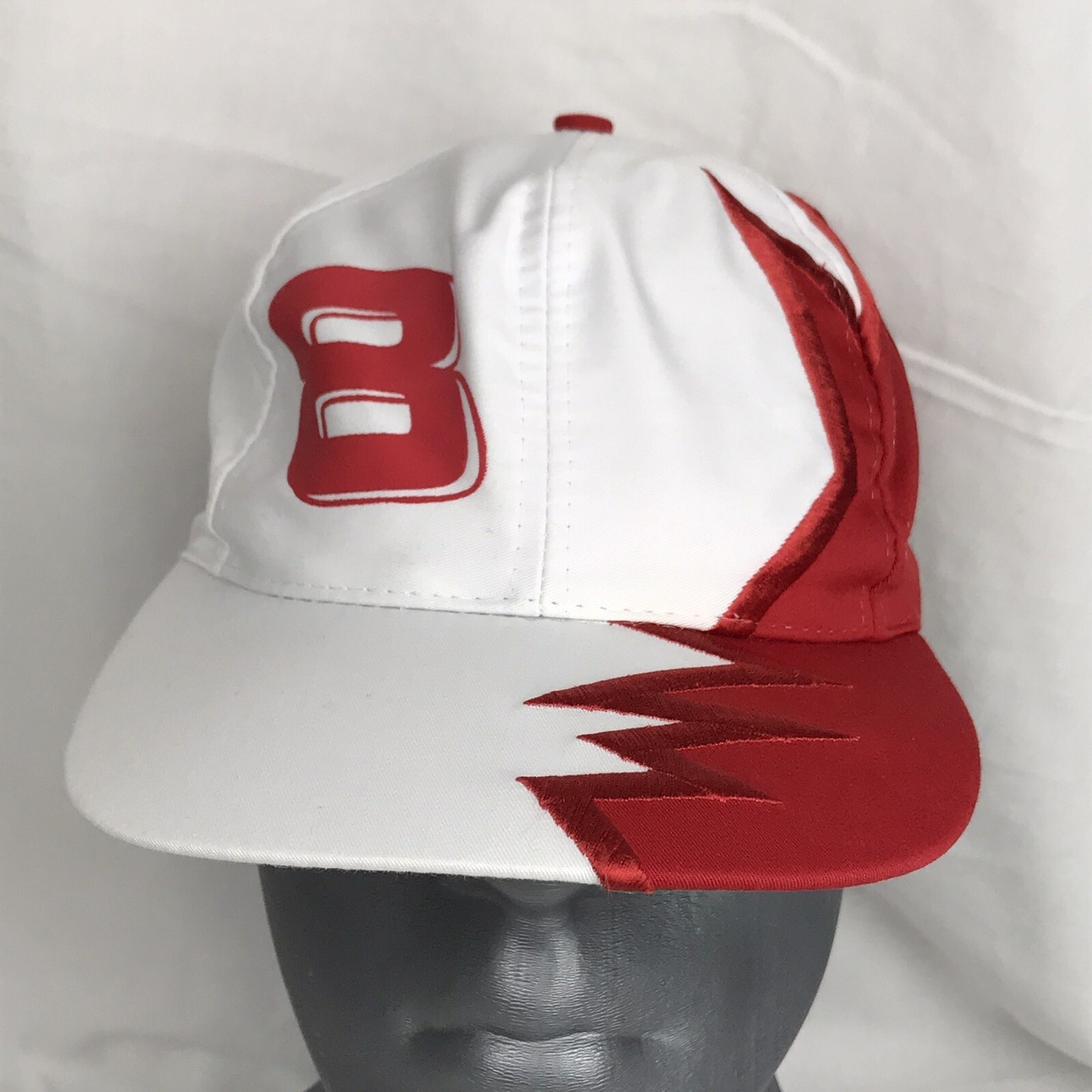 Red White Baseball Cap Adjustable Zigzag Pattern … - image 1