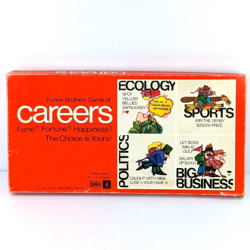 CAREERS BOARD GAME 1971 Parker Brothers Vintage 100% COMPLETE