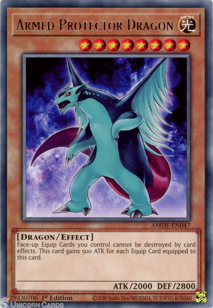 AMDE-EN047 Armed Protector Dragon :: Rare 1st Edition Mint YuGiOh Card