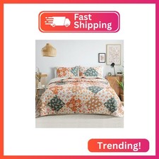 Whale Flotilla California King Size Quilt Set, Extra Soft Floral Bedspreads
