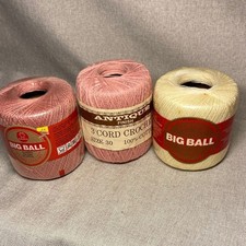 Pink and Cream Crochet Thread Set new 
