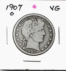 1907 "O" BARBER HALF DOLLAR***VG***
