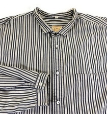 Vtg. USA Wah Maker Men's Frontier Old West Collar Stud Gray Stripe Shirt XL