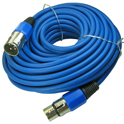50 ft foot color blue XLR 3 pin mic microphone audio cable patch cord 15m meter