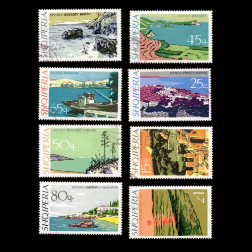 Albania, Scott 1035-1042, Views, 1967, used
