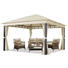 4x4 m Garden Gazebo pavilion approx 220 g/m² polyester roof 4 sidewalls