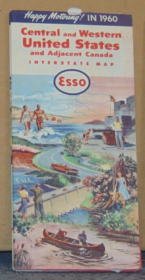 1960 Esso Road Map of the Central and Eastern United States