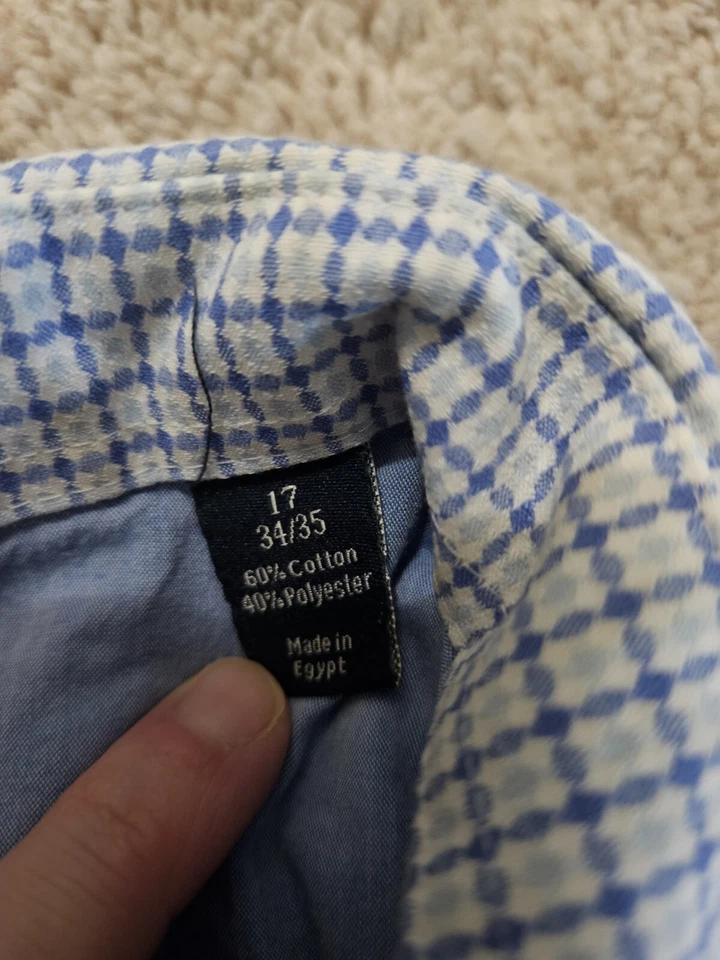 Camisa Penguin Hombre Talla 17 34/35 Azul Claro Heritage Calce Ajustado Abotonable Oficina Foto 3 de 4