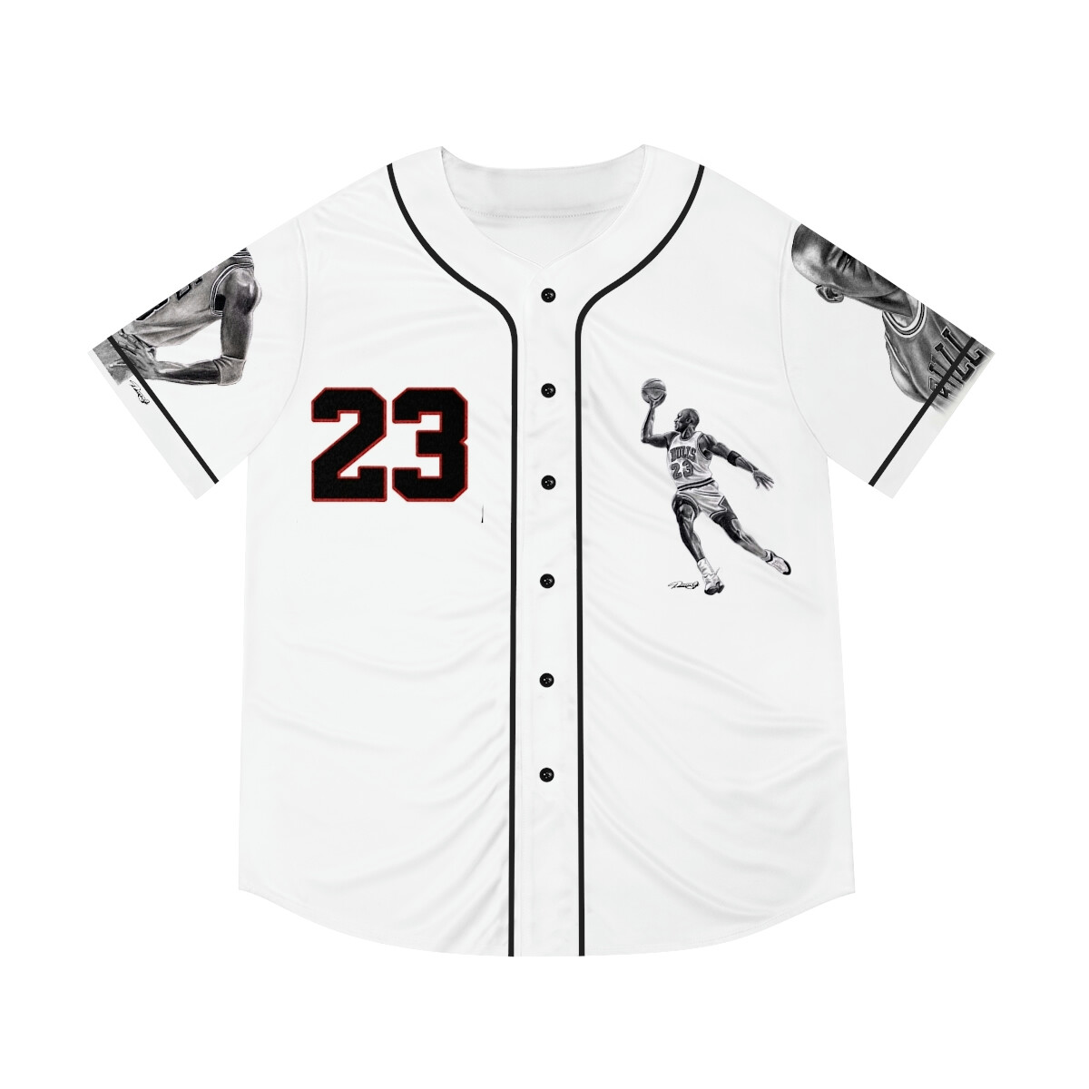 Baseball Jersey Michael Jordan Chicago Bulls Original Art from Dantel Art LLC