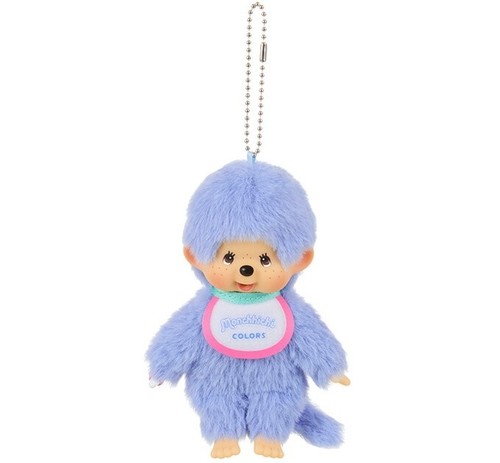 Monchhichi COLORS Maskottchen Schlüsselanhänger blau 203369 H 13,5 x B 8,5 x T 5,5 cm JAPAN NEU - Bild 2 von 12