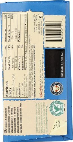 Chocolove Peppermint In Dark Chocolate Bar 3.2 oz, Pack of 2