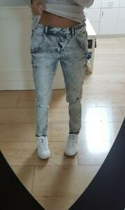 Coole Boyfriend Jeans Comma 34 Xs Grau Acid Waschung Rohren Ebay