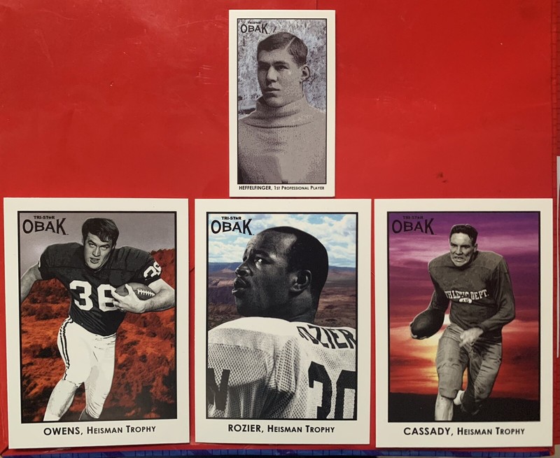 2011 Tri-Star Obak Football Heisman Trophy Lot Of 4 Owens/Rozier/Cassady/Heffel.