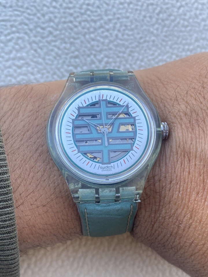 Swatch Automatic Ag 1995 Green Dial Date Swiss VTG 90’s 23 Jewels SAB100 Rare - Image 4 of 4