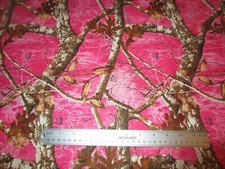REAL TREE TIMBER ON PINK FABRIC - BY THE YARD