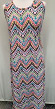Women's Plus Size 10 Multicoloured Sleeveless Cotton Dress