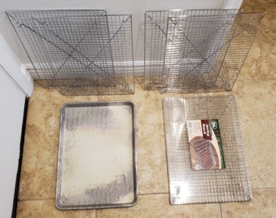 (5) LEM Professional Holding Rack for Jerky Strips 18'' x 13'' & Cooking Tray