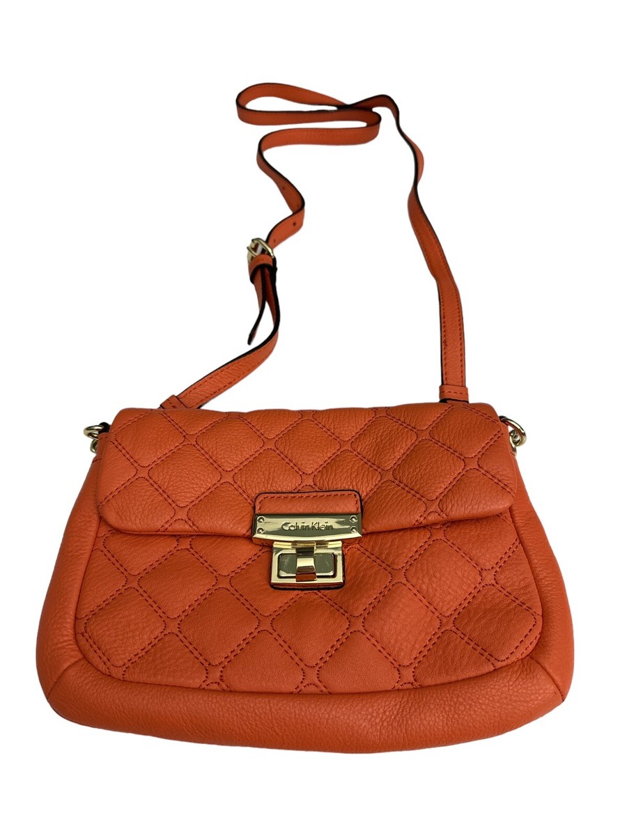 Calvin Klein Quilted Small Crossbody Bag Salmon Colored