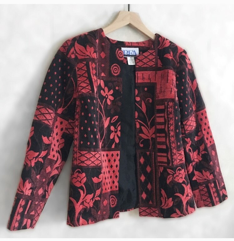 Vintage BFA Patchwork Classic Cropped Blazer Jack… - image 4