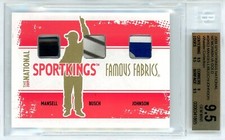 2009 SPORTKINGS NATIONAL GOLD 1/1 #SK63 MANSELL / BUSCH / JOHNSON RELICS BGS 9.5