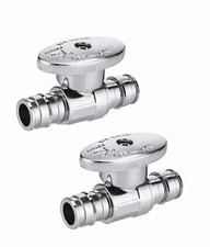 EFIELD 2 PCS 1/2" X 1/2" PEX-A BRASS 1/4 TURN STRAIGHT STOP VALVE ,LEAD FREE