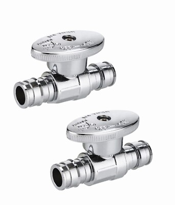 EFIELD 2 PCS 1/2'' X 1/2'' PEX-A  BRASS 1/4 TURN STRAIGHT STOP VALVE ,LEAD FREE