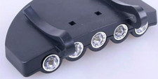 Bright 5 LED Clip on Hat Head Cap Light Headlamp Flashlight Fishing Hiking
