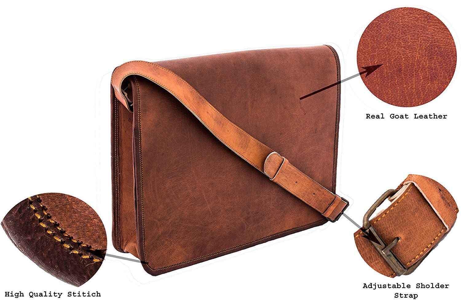 Vintage Messenge Satchel Leather Shoulder Business Laptop Cross Body Office Bag