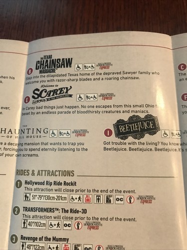 HHN 30 Halloween Horror Nights 2021 Event Guide Map NEVER GO ALONE 30 Wicked - Picture 9 of 10