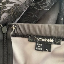 My Michelle Dress Juniors Strapless Black Gray Sparkle Event Party Size 5