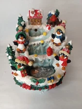 Penguin Musical Fountain - St. Nicholas Square Collectible (Plays 3 Songs)
