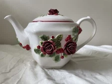 Vintage Raised Rose Harry & David Teapot