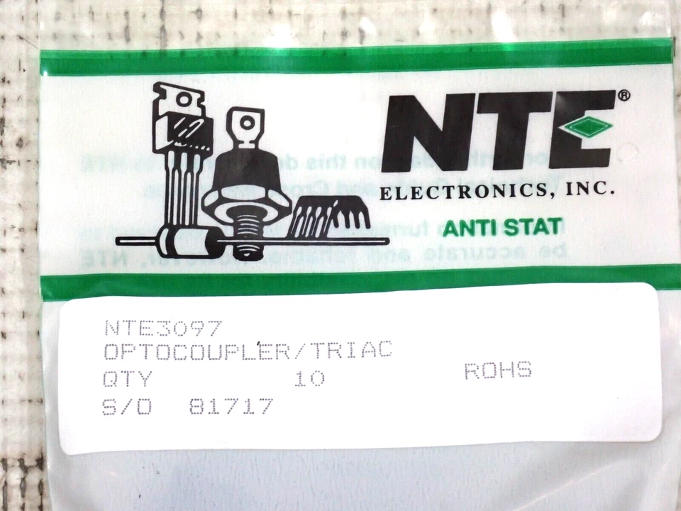 NTE NTE3097 Optocoupler/Triac Quantity 10 in bag - Image 2 of 4