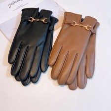 1pair Winter Gloves Full Finger Mittens PU Leather Gloves Touch Screen Gloves