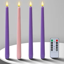 Homemory Flameless Advent Candles with Remote Timer, Plastic Electric LED Tap...